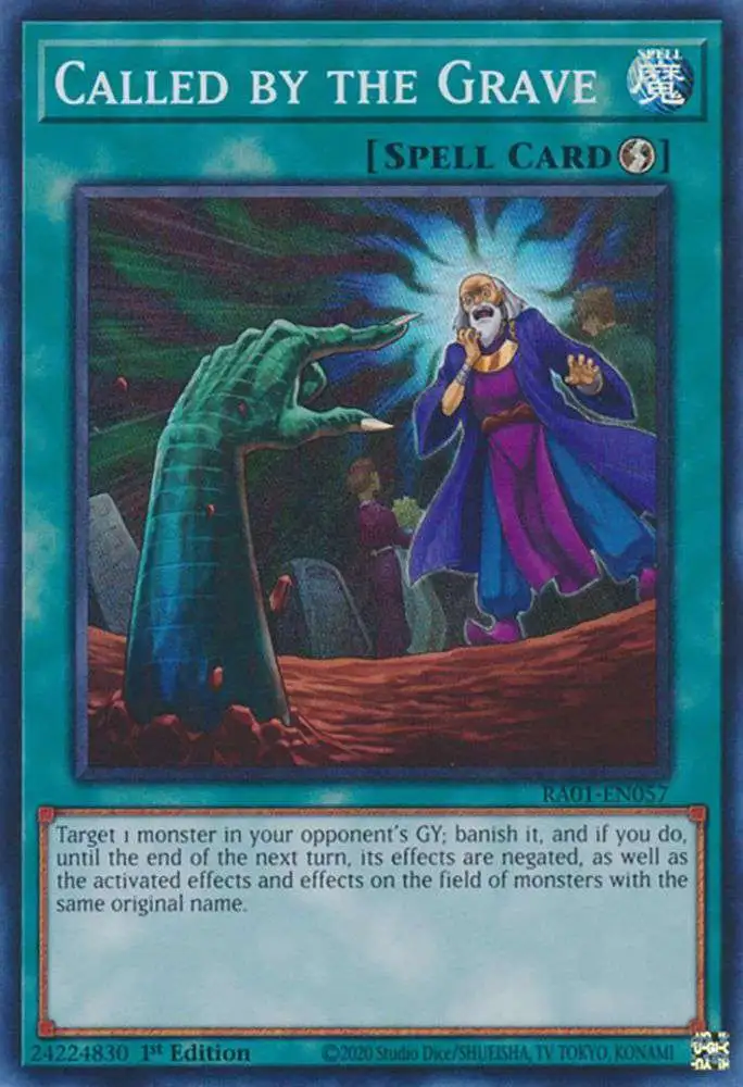 YuGiOh Trading Card Game 25th Anniversary Rarity Collection Prismatic Ultimate Rare Called by the Grave RA01-EN057