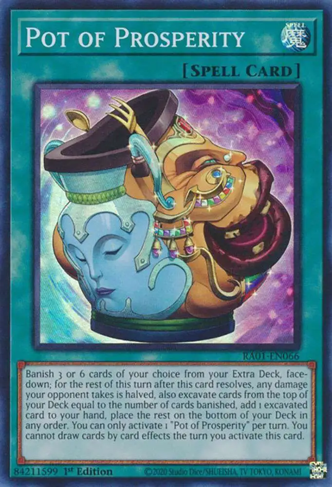 YuGiOh Trading Card Game 25th Anniversary Rarity Collection Super Rare Pot of Prosperity RA01-EN066