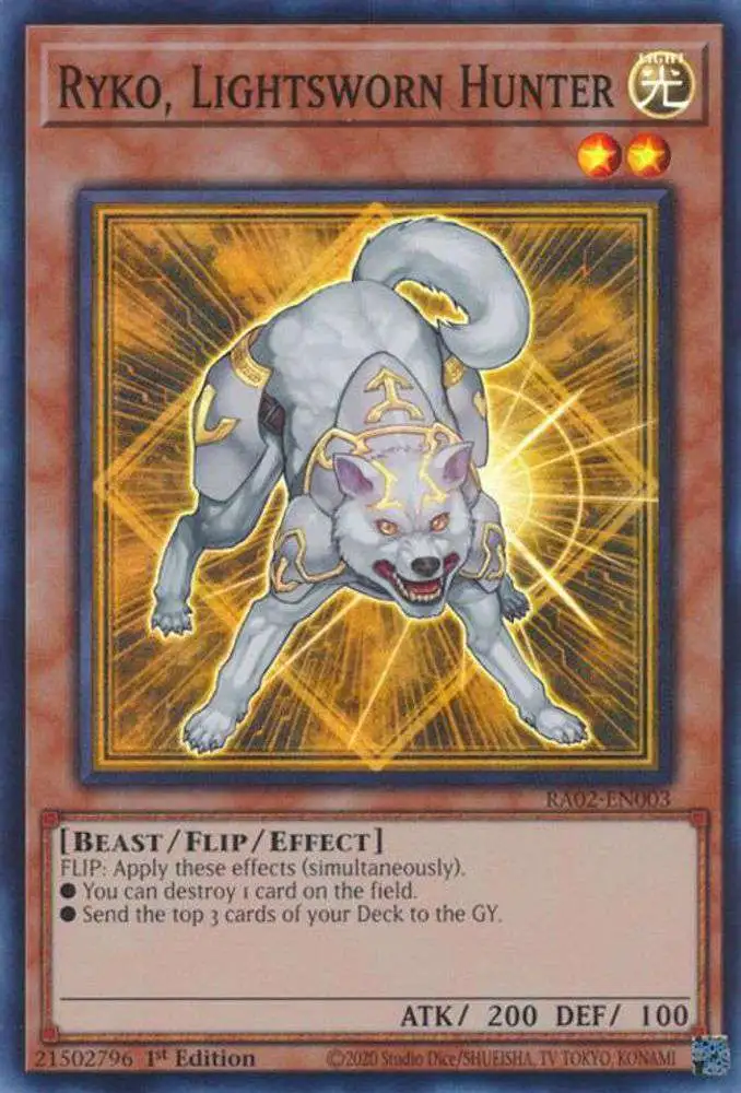 YuGiOh Trading Card Game 25th Anniversary Rarity Collection II Single Card  Platinum Secret Rare Ryko, Lightsworn Hunter RA02-EN003 - ToyWiz
