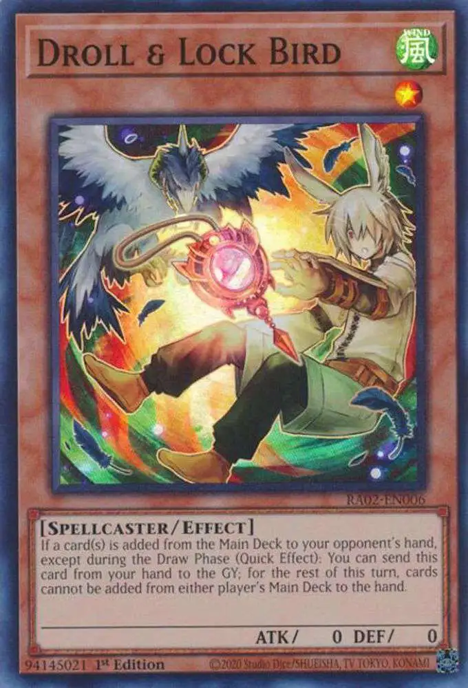 YuGiOh Trading Card Game 25th Anniversary Rarity Collection II Prismatic  Ultimate Rare Droll & Lock Bird RA02-EN006 [Alternate Art]
