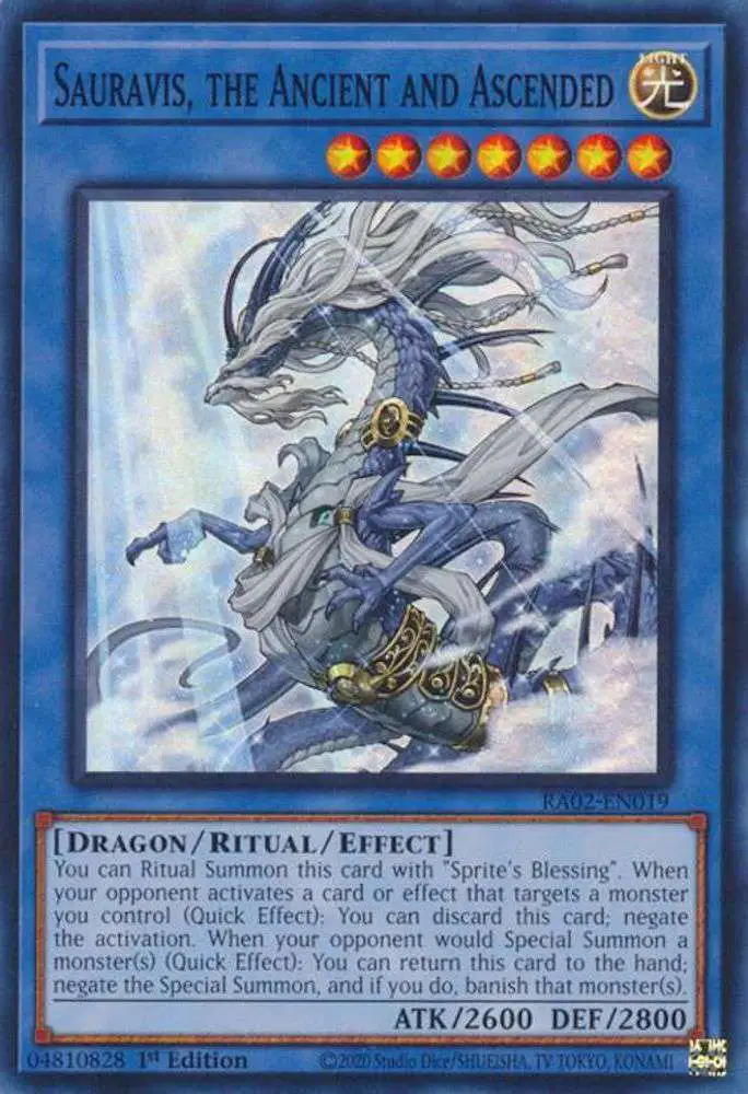 YuGiOh Trading Card Game 25th Anniversary Rarity Collection II Prismatic Ultimate Rare Sauravis, the Ancient and Ascended RA02-EN019