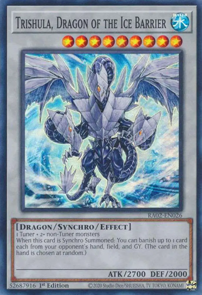 YuGiOh Trading Card Game 25th Anniversary Rarity Collection II Prismatic Ultimate Rare Trishula, Dragon of the Ice Barrier RA02-EN026