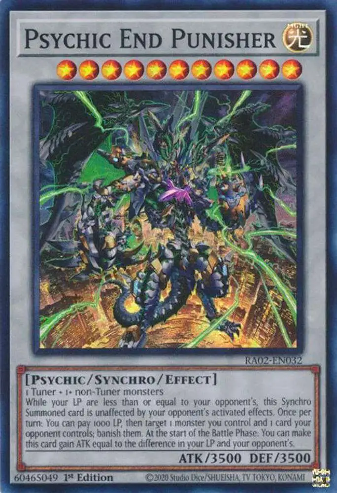 YuGiOh Trading Card Game 25th Anniversary Rarity Collection II Quarter  Century Secret Rare Psychic End Punisher RA02-EN032