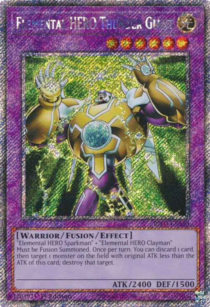 YuGiOh Trading Card Game Quarter Century Bonanza Platinum Secret Rare Elemental HERO Thunder Giant RA03-EN153