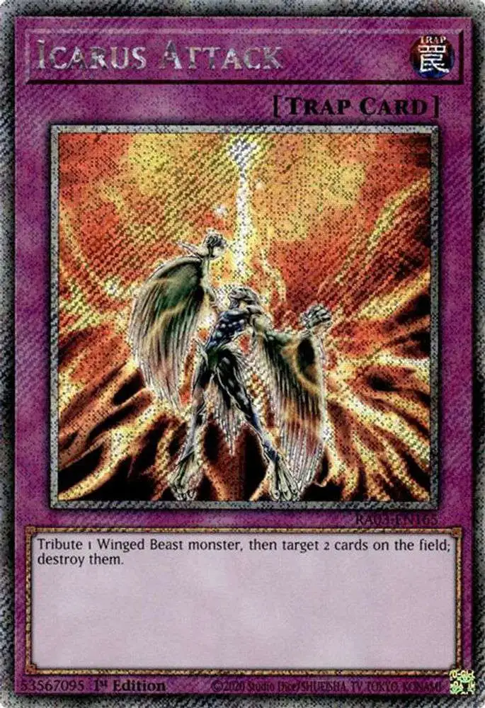 YuGiOh Trading Card Game Quarter Century Bonanza Single Card Platinum Secret Rare Icarus Attack RA03-EN165 - ToyWiz YuGiOh Trading Card Game Quarter Century Bonanza Single Card Platinum Secret Rare Icarus Attack RA03-EN165 - ToyWiz
