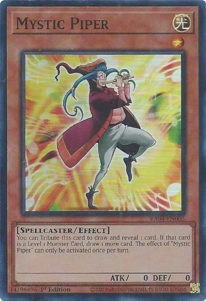 YuGiOh Trading Card Game Quarter Century Stampede Ultimate Rare Mystic Piper RA04-EN005