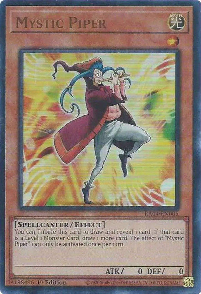 YuGiOh Trading Card Game Quarter Century Stampede Ultra Rare Mystic Piper RA04-EN005