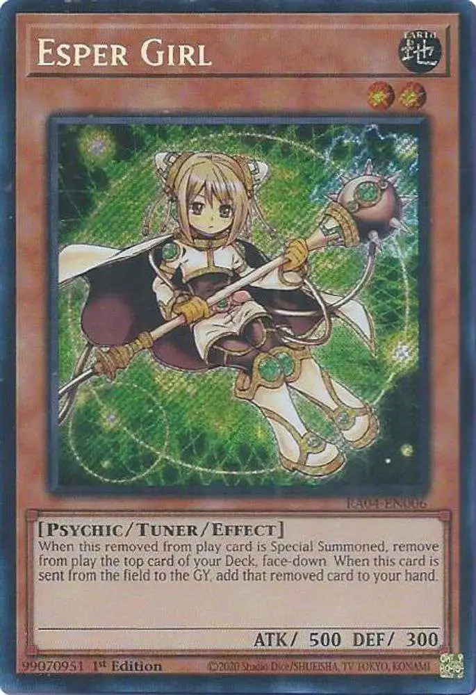 YuGiOh Trading Card Game Quarter Century Stampede Secret Rare Esper Girl RA04-EN006