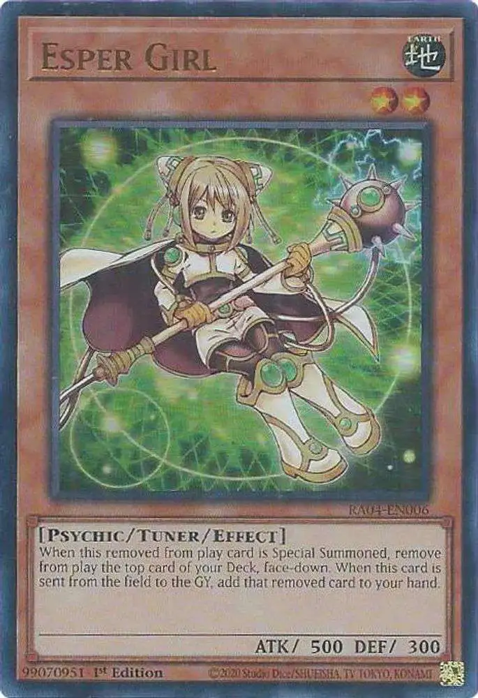 YuGiOh Trading Card Game Quarter Century Stampede Ultra Rare Esper Girl RA04-EN006