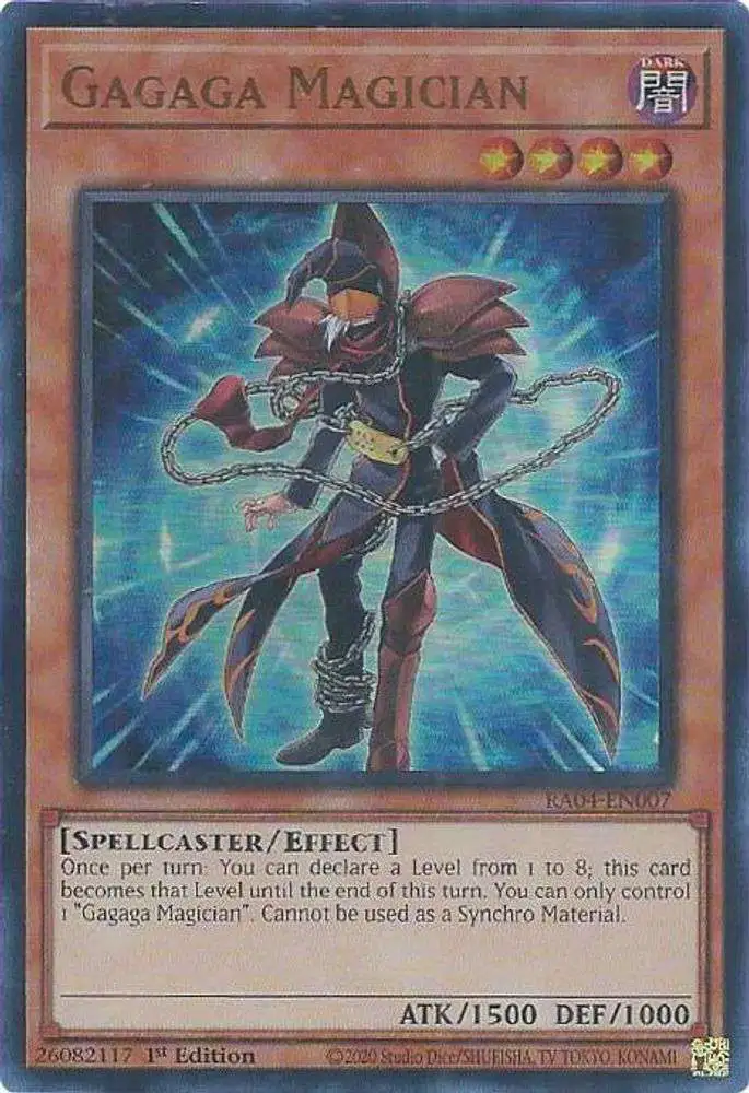 YuGiOh Trading Card Game Quarter Century Stampede Ultra Rare Gagaga Magician RA04-EN007