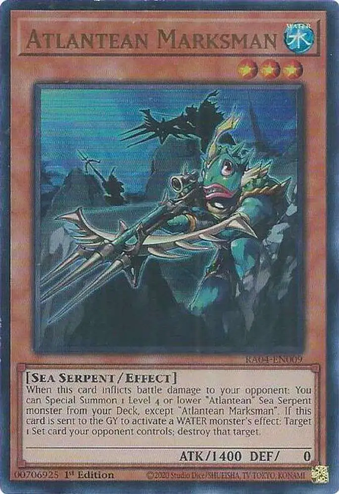 YuGiOh Trading Card Game Quarter Century Stampede Ultra Rare Atlantean Marksman RA04-EN009