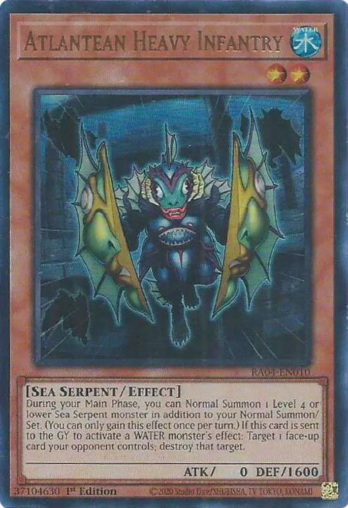 YuGiOh Trading Card Game Quarter Century Stampede Ultra Rare Atlantean Heavy Infantry RA04-EN010