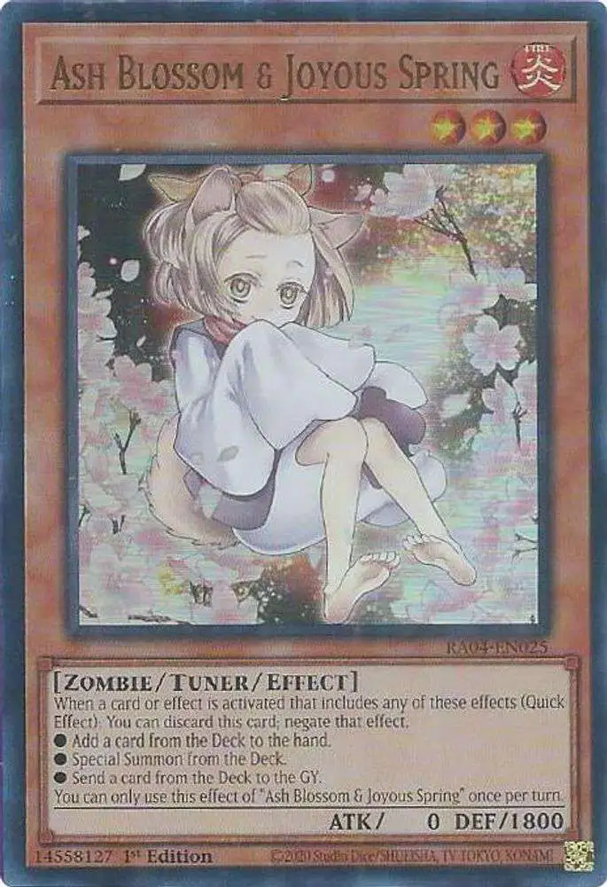 YuGiOh Trading Card Game Quarter Century Stampede Ultra Rare Ash Blossom &  Joyous Spring RA04-EN025 [Alternate Art]