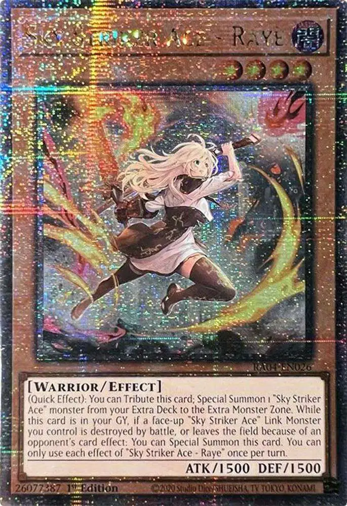 YuGiOh Trading Card Game Quarter Century Stampede Quarter Century Secret Rare Sky Striker Ace - Raye RA04-EN026 [New Art]