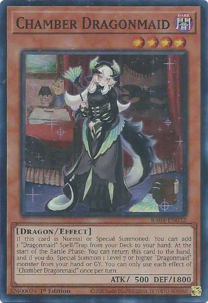 dragonmaid cards yugioh Yugioh! 1x Chamber (RA04 Special Summon 1 Level 8 Dragonmaid monster from your hand or GY BLMM-EN049 Lady's Dragonmaid : Starlight