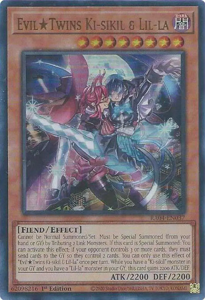 evil twins yugioh cards Trading Card Game Quarter Century Stampede Single Card Ultra Rare EvilTwins Ki-sikil Lil-la RA04-EN037 if your opponent controls 3 or more cards My Evil Twin Yugioh Deck