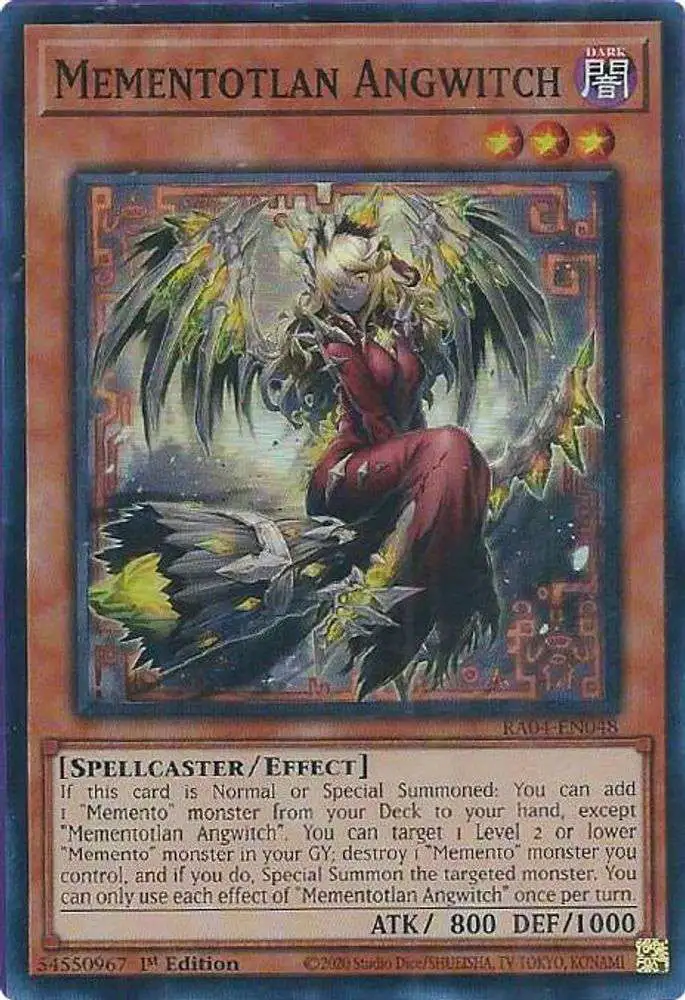 YuGiOh Trading Card Game Quarter Century Stampede Single Card Platinum  Secret Rare Mementotlan Angwitch RA04-EN048 - ToyWiz