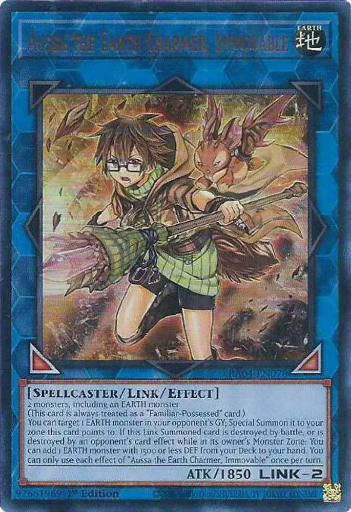 YuGiOh Trading Card Game Quarter Century Stampede Ultra Rare Aussa the Earth Charmer, Immovable RA04-EN078
