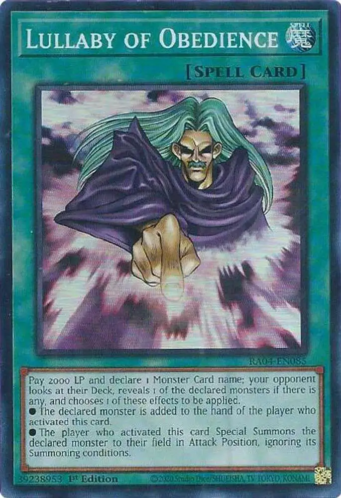 YuGiOh Trading Card Game Quarter Century Stampede Quarter Century Secret Rare Lullaby of Obedience RA04-EN085