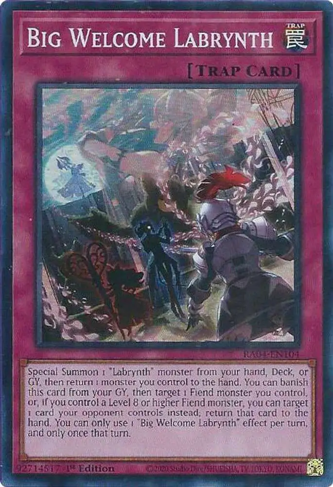 YuGiOh Trading Card Game Quarter Century Stampede Single Card Collectors Rare Big Welcome Labrynth RA04-EN104 - ToyWiz YuGiOh Trading Card Game Quarter Century Stampede Single Card Collectors Rare Big Welcome Labrynth RA04-EN104 - ToyWiz