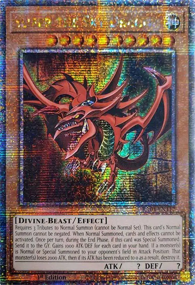 YuGiOh Trading Card Game Quarter Century Stampede Quarter Century Secret Rare Slifer the Sky Dragon RA04-EN117