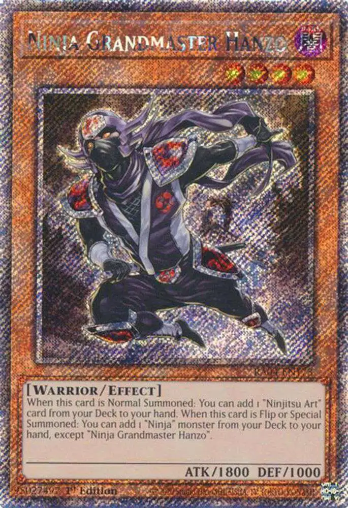 YuGiOh Trading Card Game Quarter Century Stampede Single Card Platinum Secret Rare Ninja Grandmaster Hanzo RA04-EN173 - ToyWiz YuGiOh Trading Card Game Quarter Century Stampede Single Card Platinum Secret Rare Ninja Grandmaster Hanzo RA04-EN173 - ToyWiz