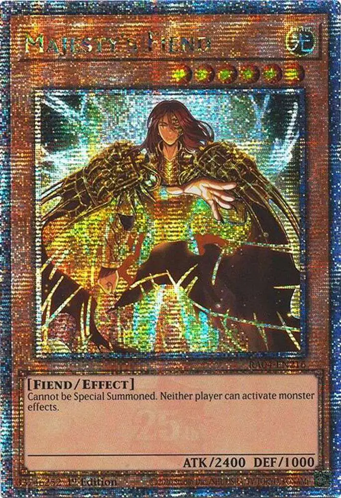 YuGiOh Trading Card Game Quarter Century Stampede Single Card Quarter  Century Secret Rare Majestys Fiend RA04-EN216 - ToyWiz