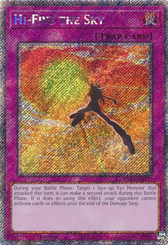 YuGiOh Trading Card Game Quarter Century Stampede Platinum Secret Rare Hi-Five the Sky RA04-EN239
