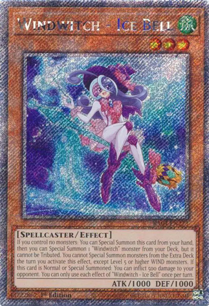 YuGiOh Trading Card Game Quarter Century Stampede Platinum Secret Rare Windwitch - Ice Bell RA04-EN273