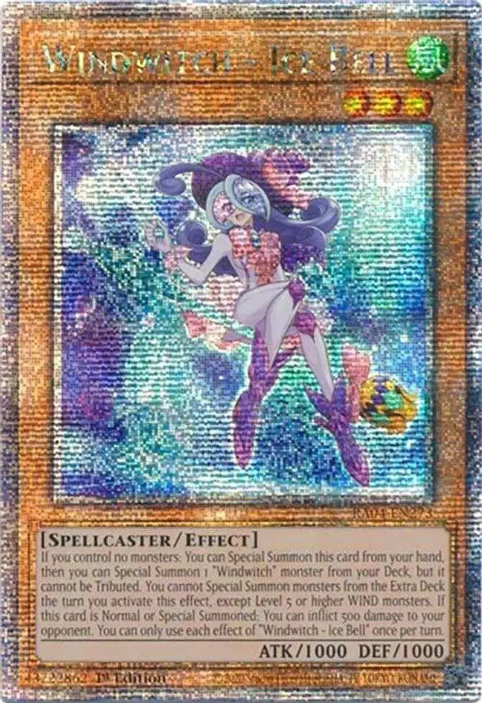 YuGiOh Trading Card Game Quarter Century Stampede Quarter Century Secret Rare Windwitch - Ice Bell RA04-EN273