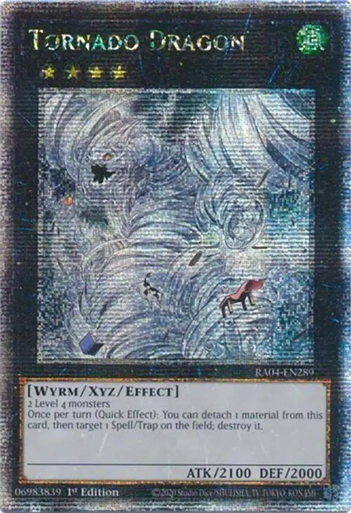 YuGiOh Trading Card Game Quarter Century Stampede Quarter Century Secret Rare Tornado Dragon RA04-EN289