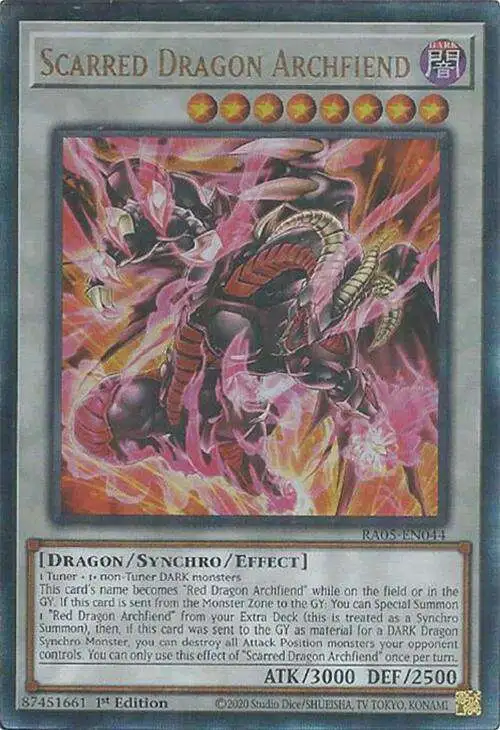 YuGiOh Trading Card Game Rarity Collection 5 Single Card Ultimate Rare  Scarred Dragon Archfiend RA05-EN044 - ToyWiz