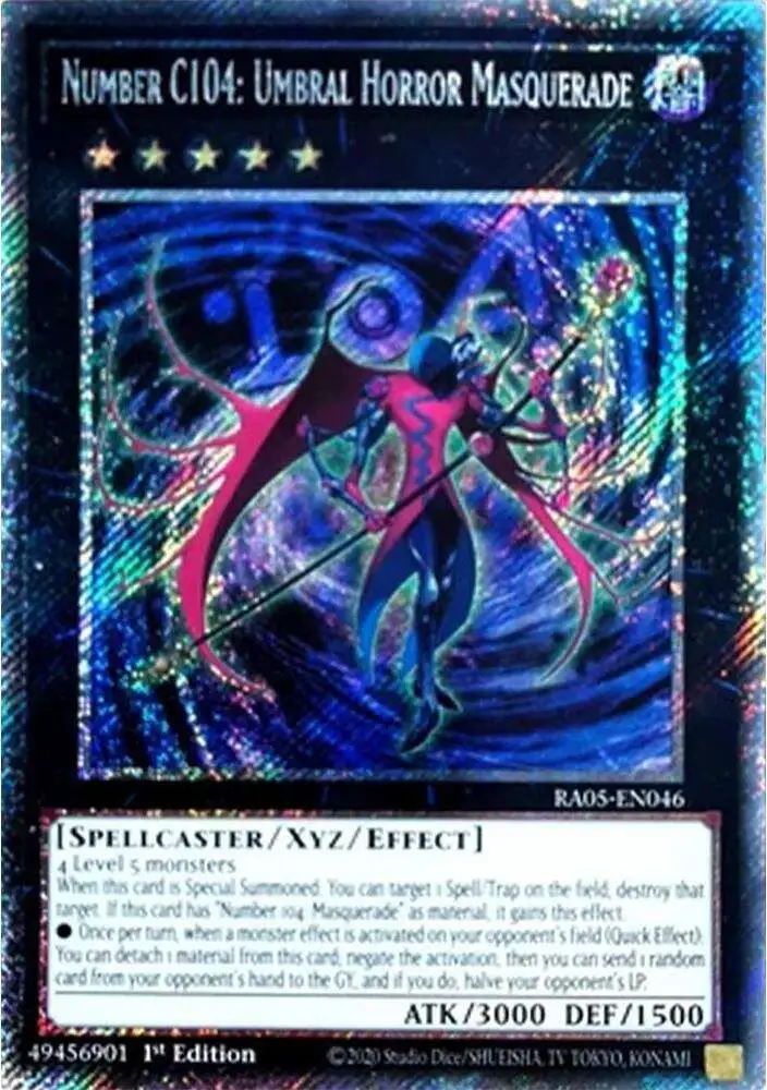YuGiOh Trading Card Game Rarity Collection 5 Single Card Platinum Secret  Rare Number C104 Umbral Horror Masquerade RA05-EN046 - ToyWiz