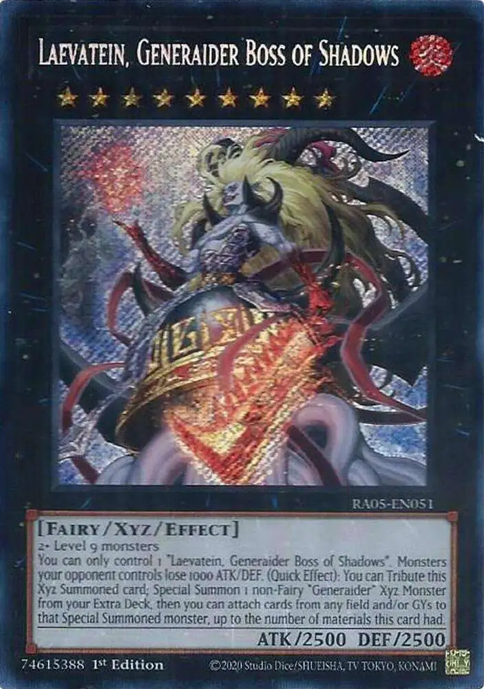 YuGiOh Trading Card Game Rarity Collection 5 Single Card Secret Rare  Laevatein, Generaider Boss of Shadows RA05-EN051 - ToyWiz