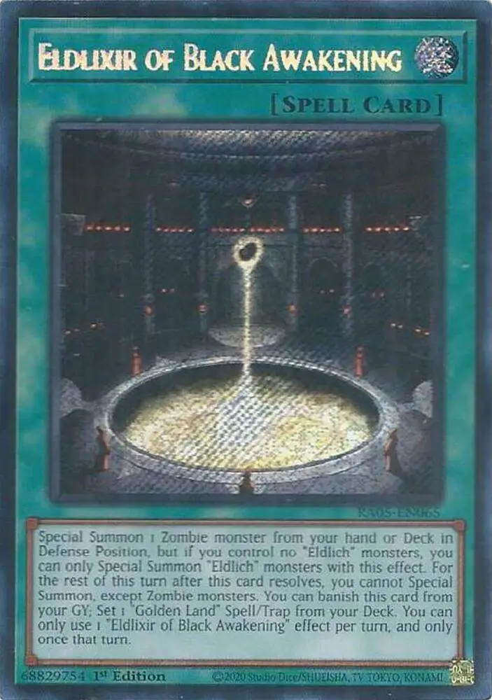YuGiOh Trading Card Game Rarity Collection 5 Single Card Secret Rare Eldlixir of Black Awakening RA05-EN065 - ToyWiz YuGiOh Trading Card Game Rarity Collection 5 Single Card Secret Rare Eldlixir of Black Awakening RA05-EN065 - ToyWiz
