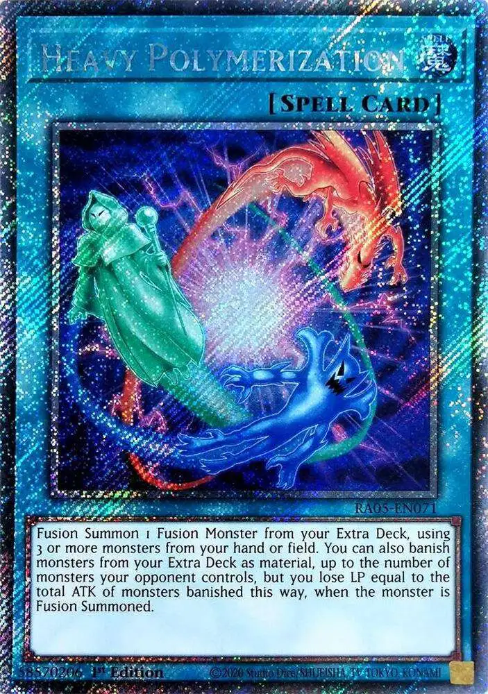 YuGiOh Trading Card Game Rarity Collection 5 Single Card Platinum Secret Rare Heavy Polymerization RA05-EN071 - ToyWiz YuGiOh Trading Card Game Rarity Collection 5 Single Card Platinum Secret Rare Heavy Polymerization RA05-EN071 - ToyWiz
