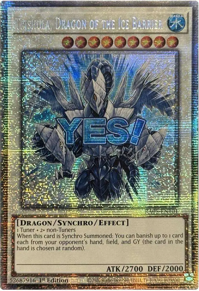 trishula yugioh card YU-GI-OH! - Trishula, Dragon of The Ice Barrier (AP08-EN001) - Astral Pack: Booster Eight - Unlimited Edition WATER Dragon/Synchro/Effect Monster Level Yu-gi-oh Trishula, Dragon of the