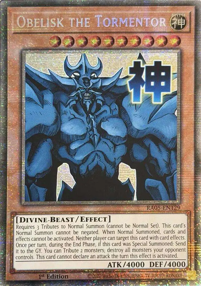 YuGiOh Trading Card Game Rarity Collection 5 Single Card Starlight Rare  Obelisk the Tormentor RA05-EN129 - ToyWiz