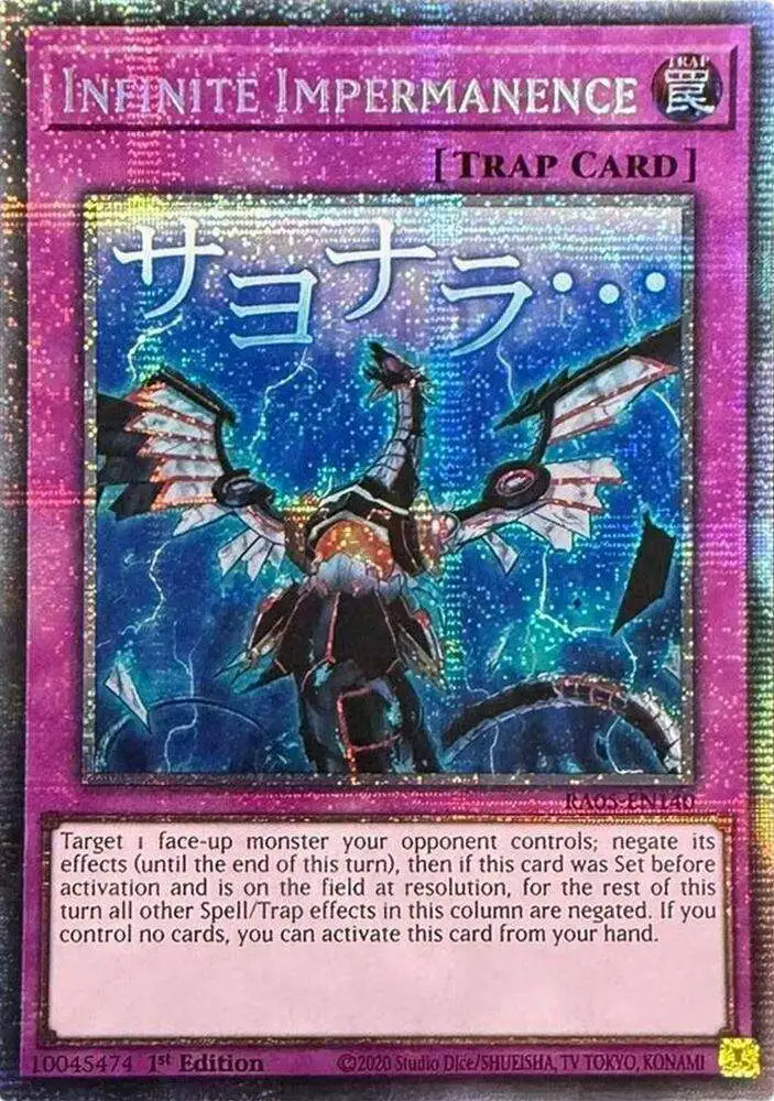 YuGiOh Trading Card Game Rarity Collection 5 Single Card Starlight Rare  Infinite Impermanence RA05-EN140 - ToyWiz