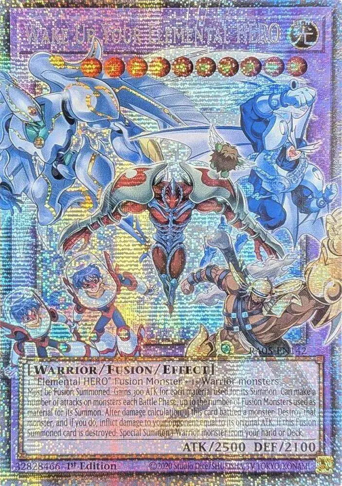 YuGiOh Trading Card Game Rarity Collection 5 Single Card Starlight Rare  Wake Up Your Elemental HERO RA05-EN142 - ToyWiz