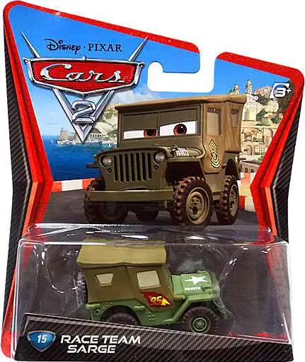 Disney / Pixar Cars Cars 2 Main Series Race Team Sarge Diecast Car [Damaged Package]