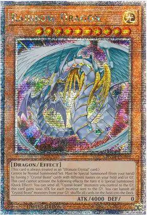 YuGiOh Trading Card Game 25th Anniversary Quarter Century Secret Rare Rainbow Dragon TN23-EN004