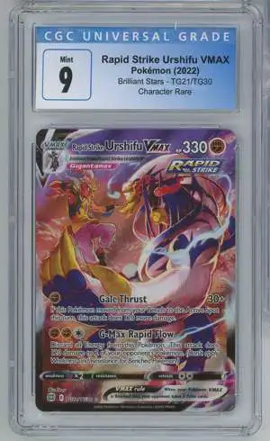 Pokemon Brilliant Stars Rapid Strike Urshifu VMAX Alternate Art Graded Card TG21 [CGC 9]