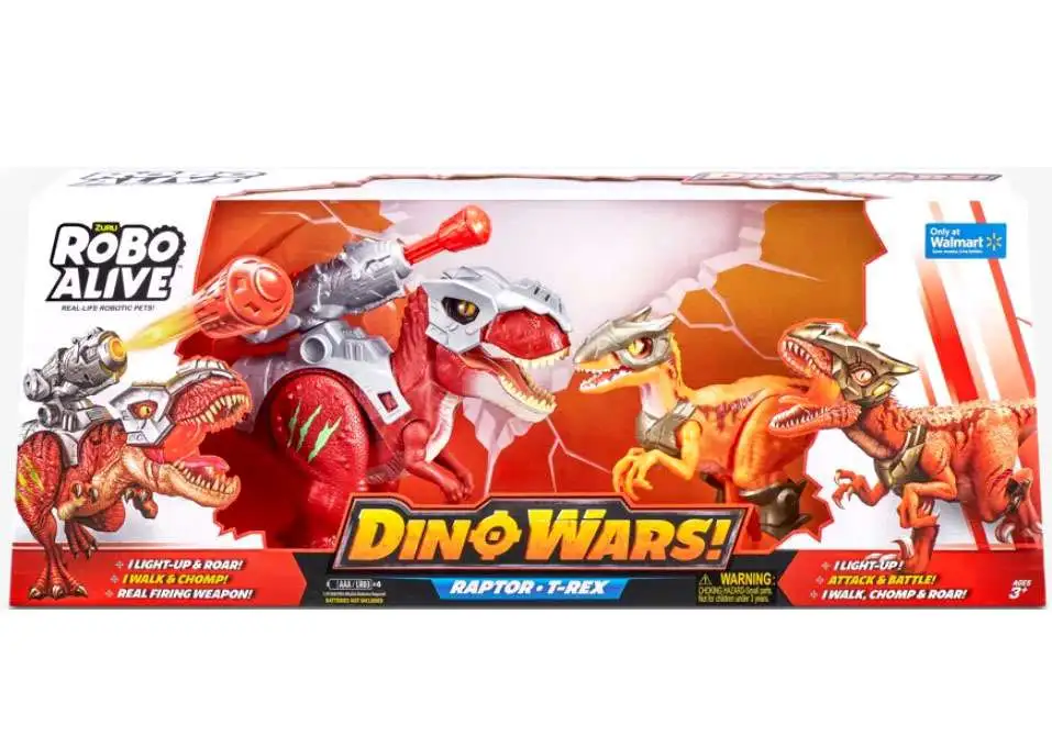 Robo Alive Dino Wars Raptor & T-Rex Robotic Pet Figure 2-Pack [Damaged Package]
