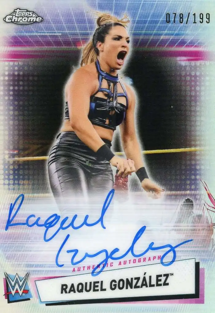 WWE 2021 Topps Chrome Raquel Gonzalez Silver 78/199 Autographed Single Card A-RG