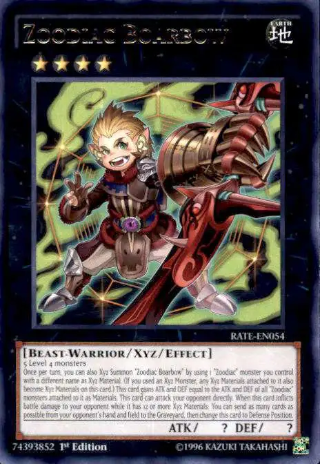 YuGiOh Raging Tempest Rare Zoodiac Boarbow RATE-EN054