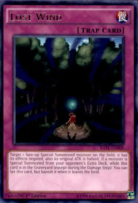 YuGiOh Raging Tempest Rare Lost Wind RATE-EN068