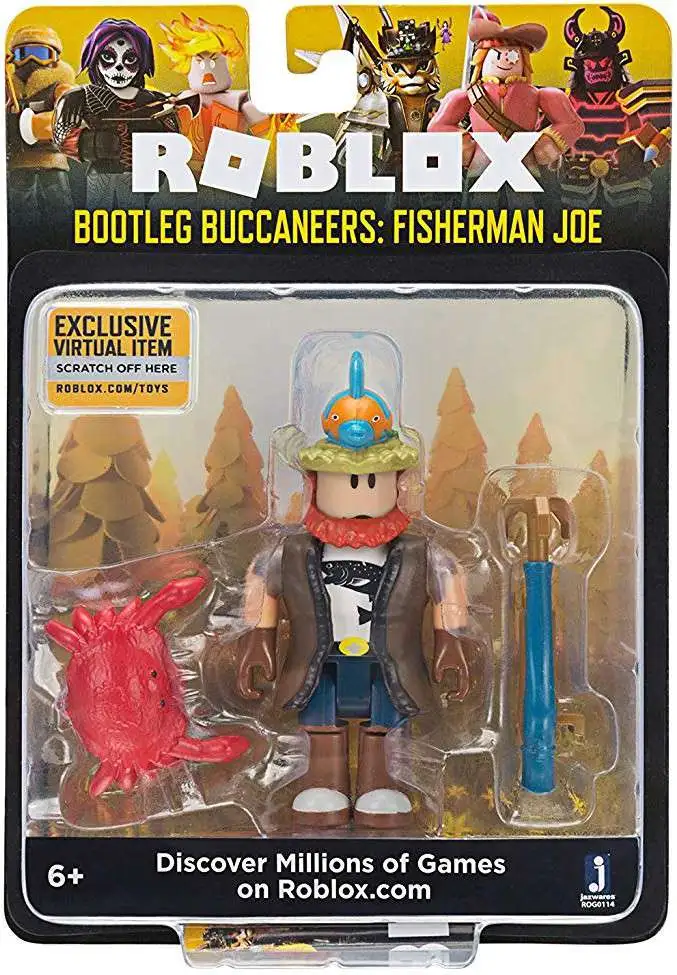 Roblox Action Collection - MeepCity Fisherman Figure Pack [Includes  Exclusive Virtual Item]