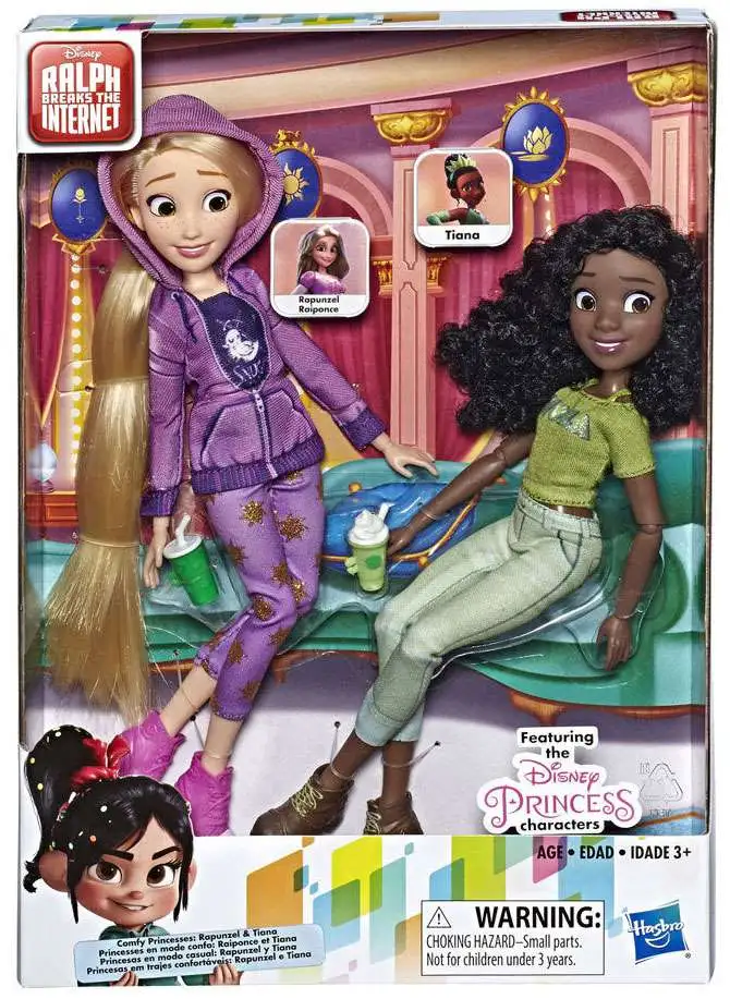 Disney Wreck-It Ralph 2 Ralph Breaks the Internet Comfy Princesses Rapunzel  Tiana 11 Doll 2-Pack Hasbro Toys - ToyWiz