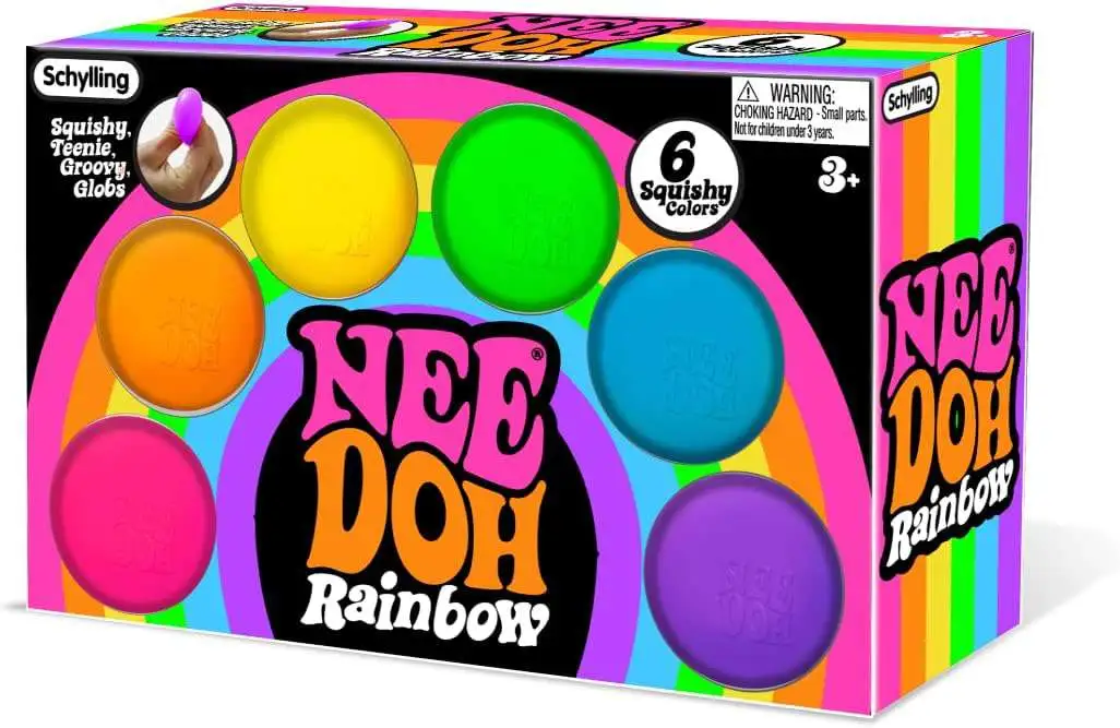 Nee-Doh Rainbow Teenie Tiny Nee-Doh 3 Pack Soft Doh Filled Stretch Bal